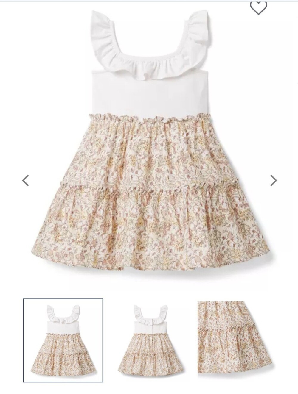 Janie and Jack floral ruffle tiered dress size 6yr Like New